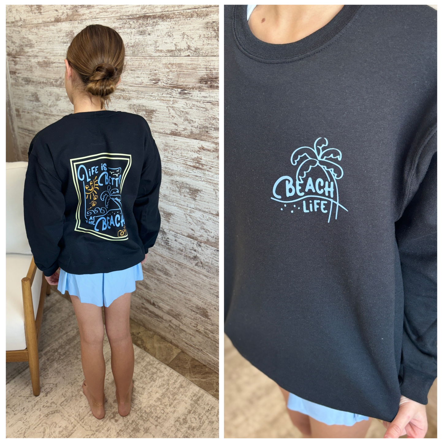 Life is Better at the Beach JERZEES Crew ~ Youth ~ 2 Colors