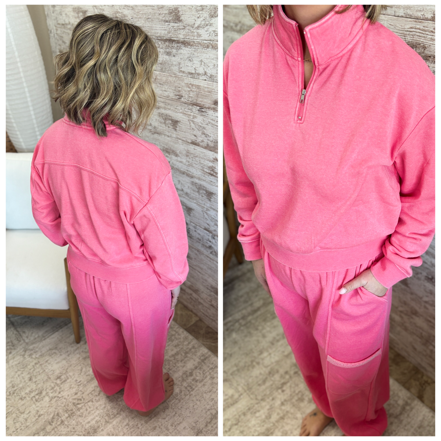Taffy Pink 1/4 Zip Pullover