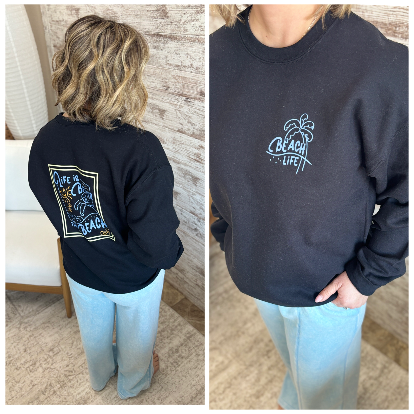 Life is Better at the Beach Jerzees Crew ~ 2 Colors