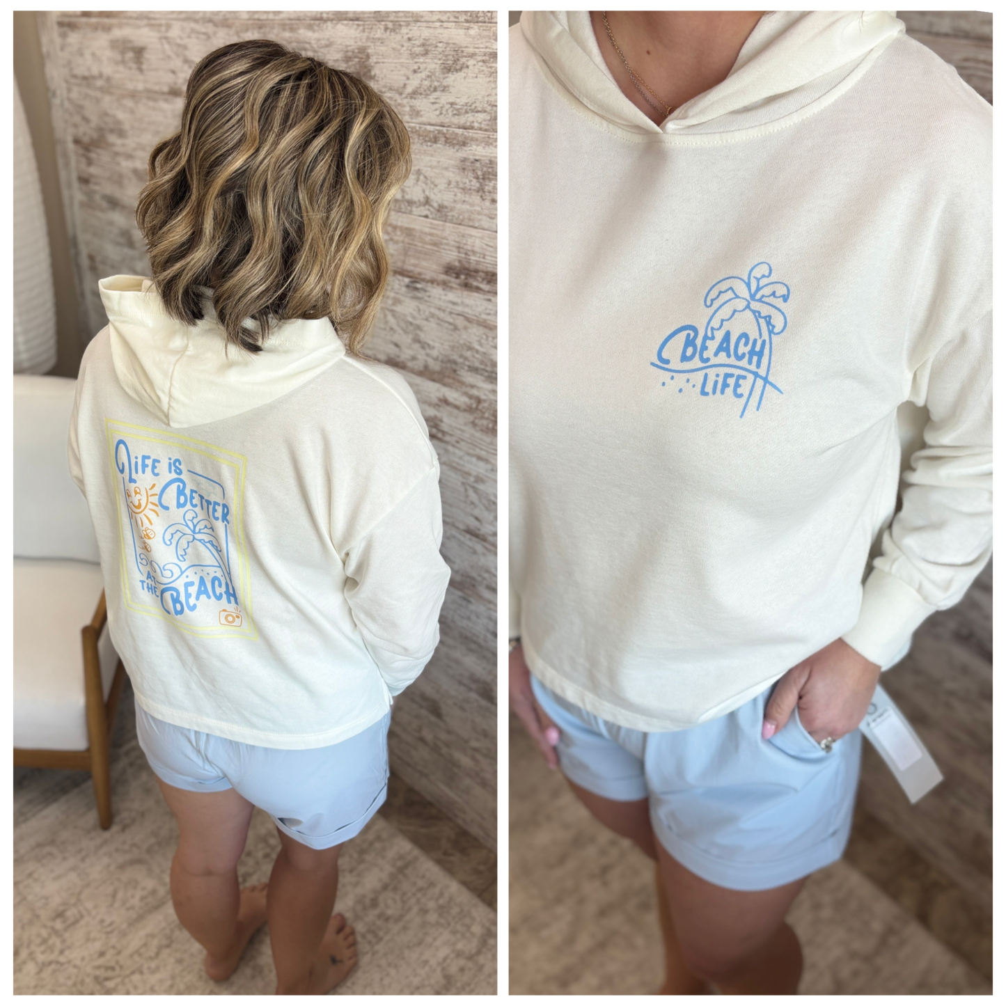 Life is Better at the Beach Linen Lightweight Hoodie