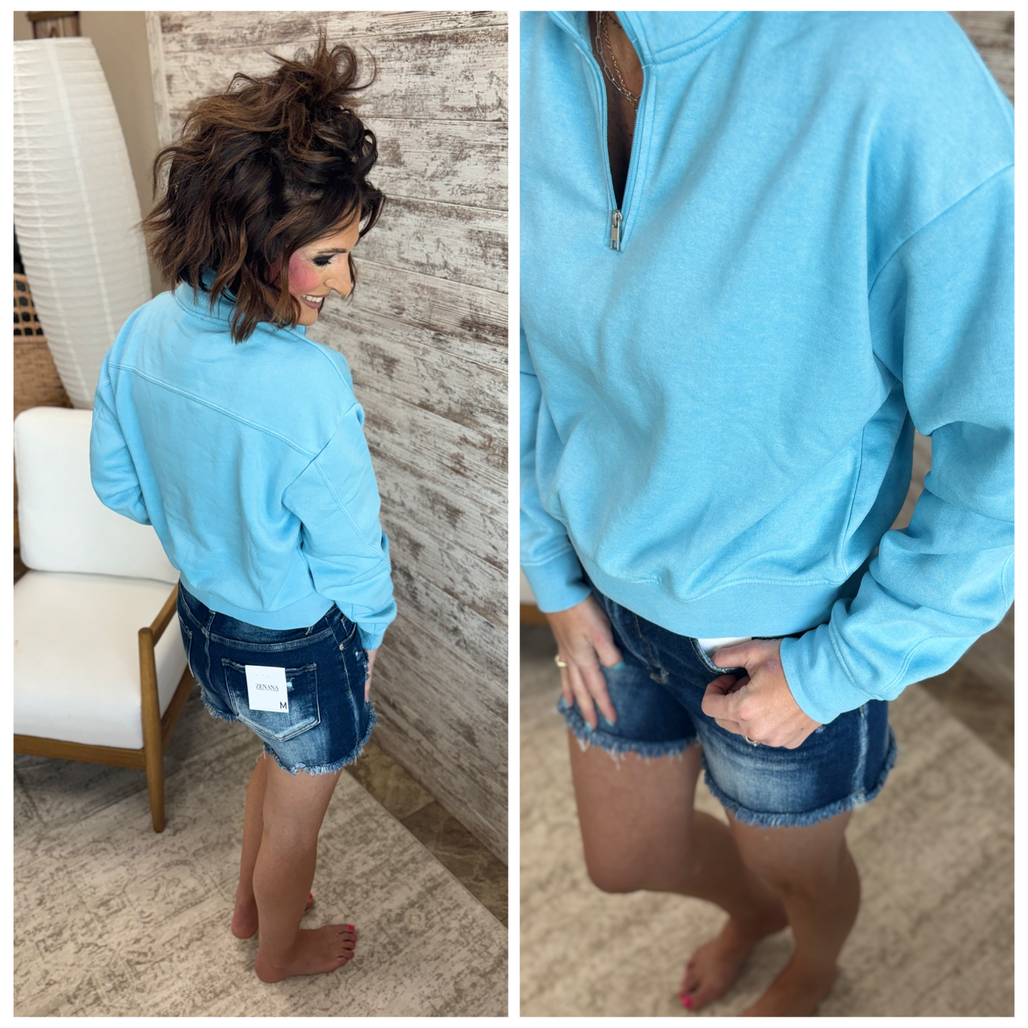 Blue 1/4 Zip Pullover