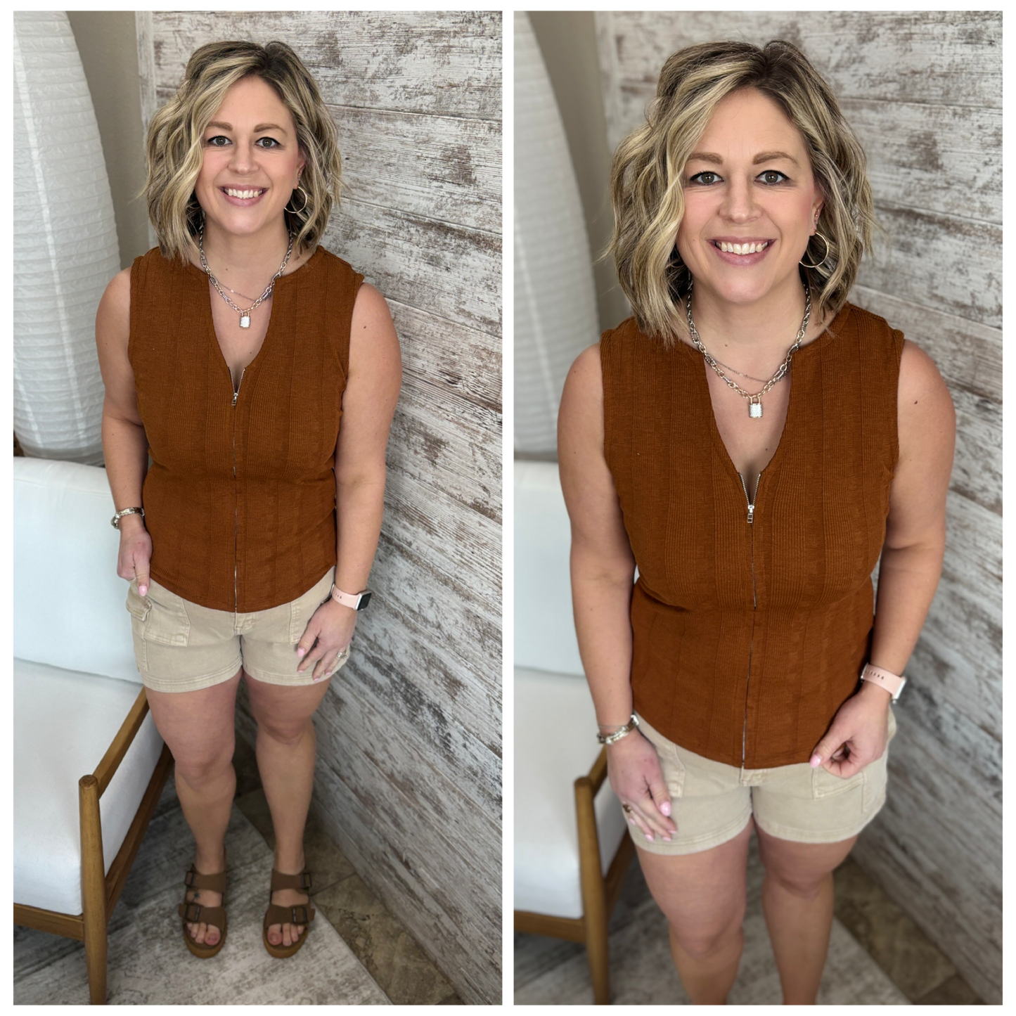 Rust Zipper Front Tank