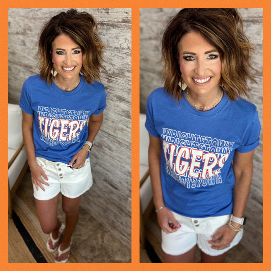 Wrightstown Tigers Heather Royal Bella Tee