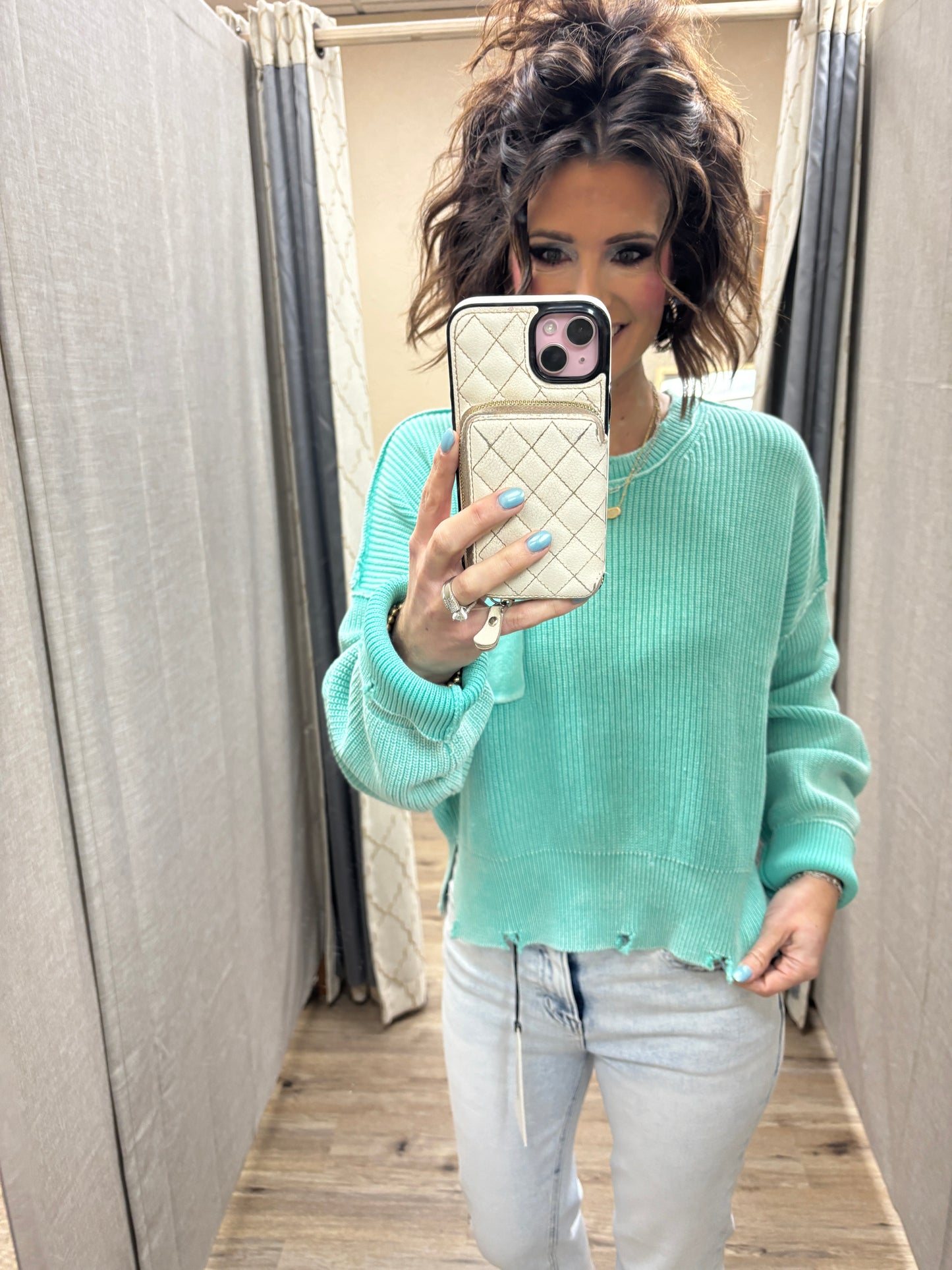Seafoam Mineral Washed Sweater