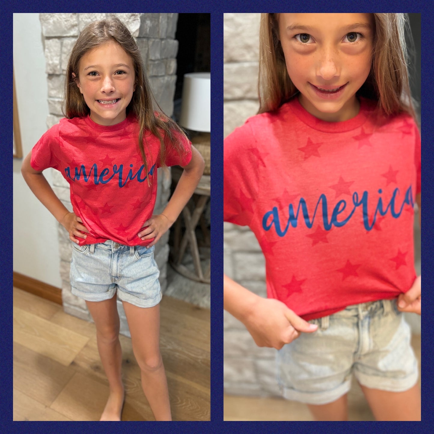 Youth Red America Star Tee