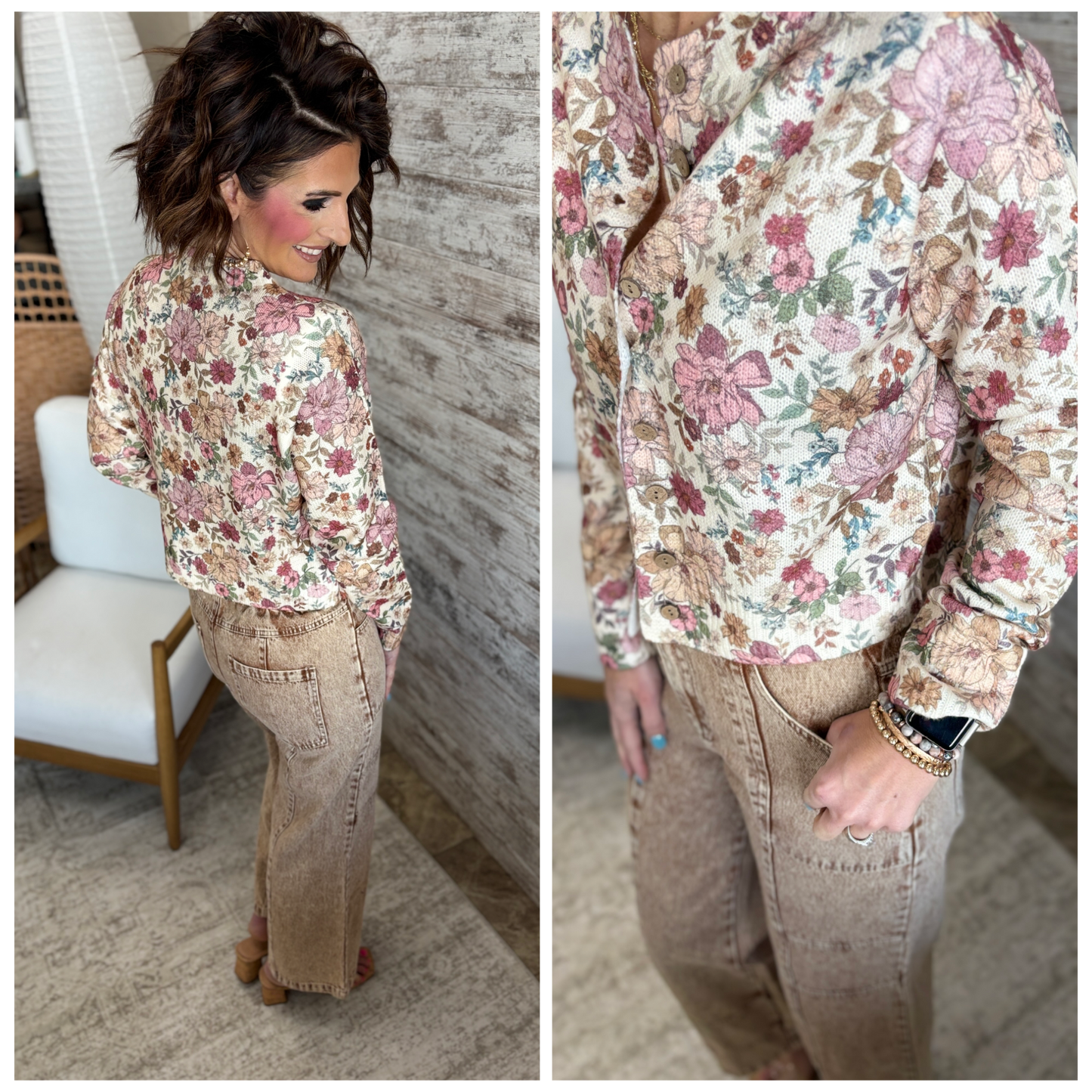 Floral Print Cardigan