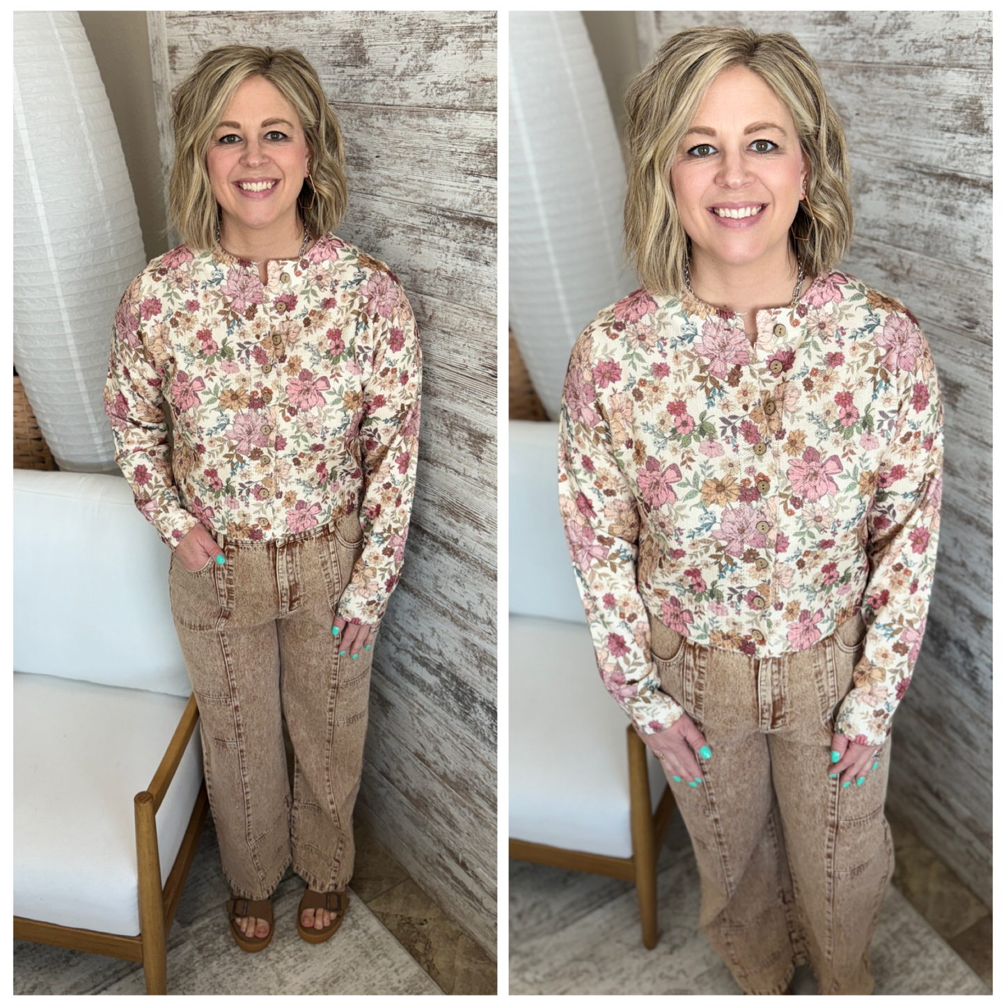 Floral Print Cardigan