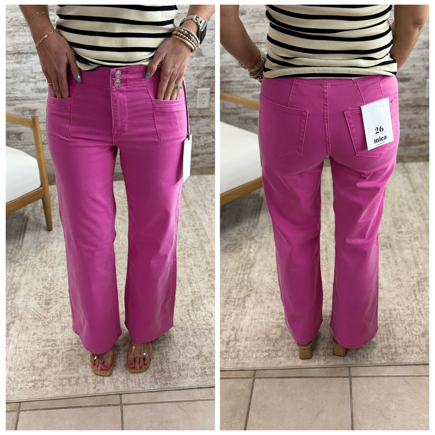 Mica Brilliant Rose Wide Leg Pant MDP-W506NP