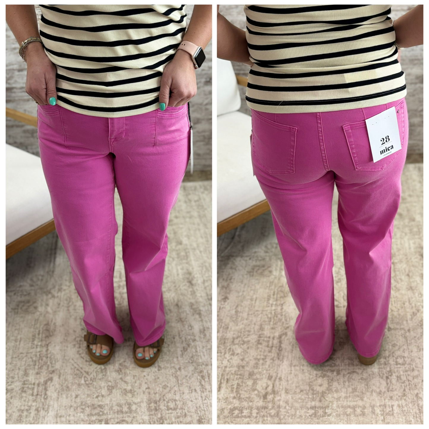 Mica Brilliant Rose Wide Leg Pant MDP-W506NP