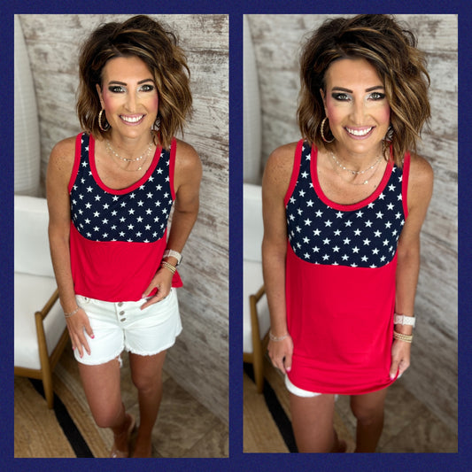 Red Stars 4th of July Tank