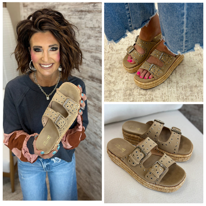 Mi.iM HOLLY Natural Buckled Suede Sandals