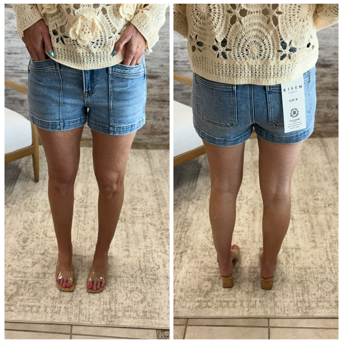 Risen Shorts with Pocket Detail RDS6426 **Restocked*