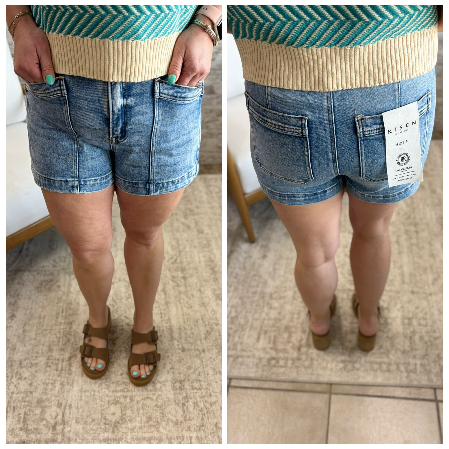 Risen Shorts with Pocket Detail RDS6426 **Restocked*