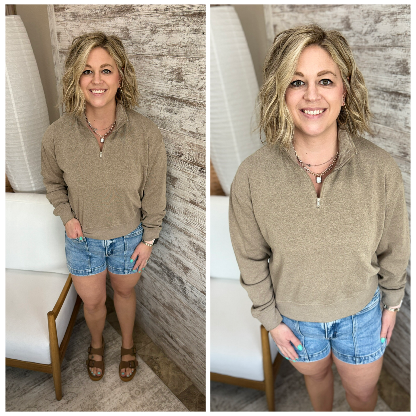 Mocha 1/4 Zip Pullover