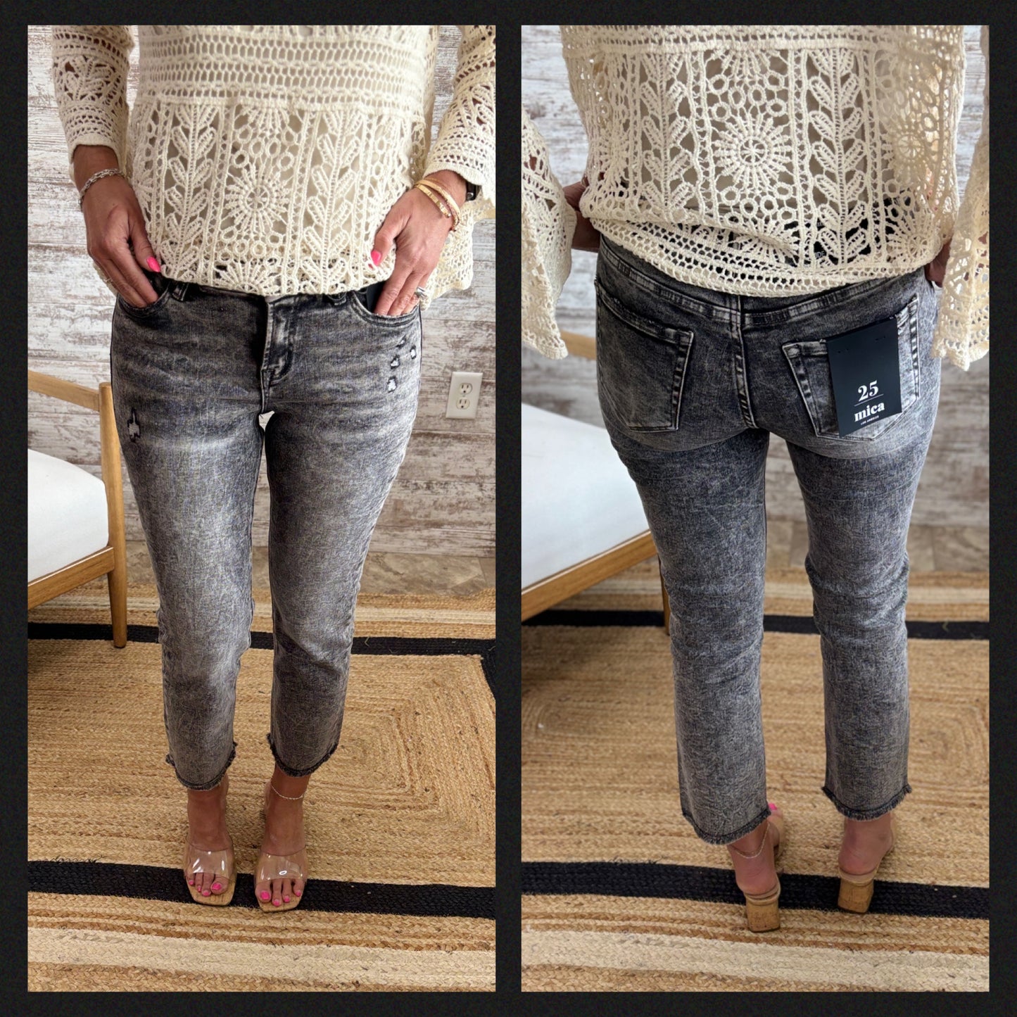 Mica Grey Mid Rise Straight Crop MDP-T650LG**Restocked**