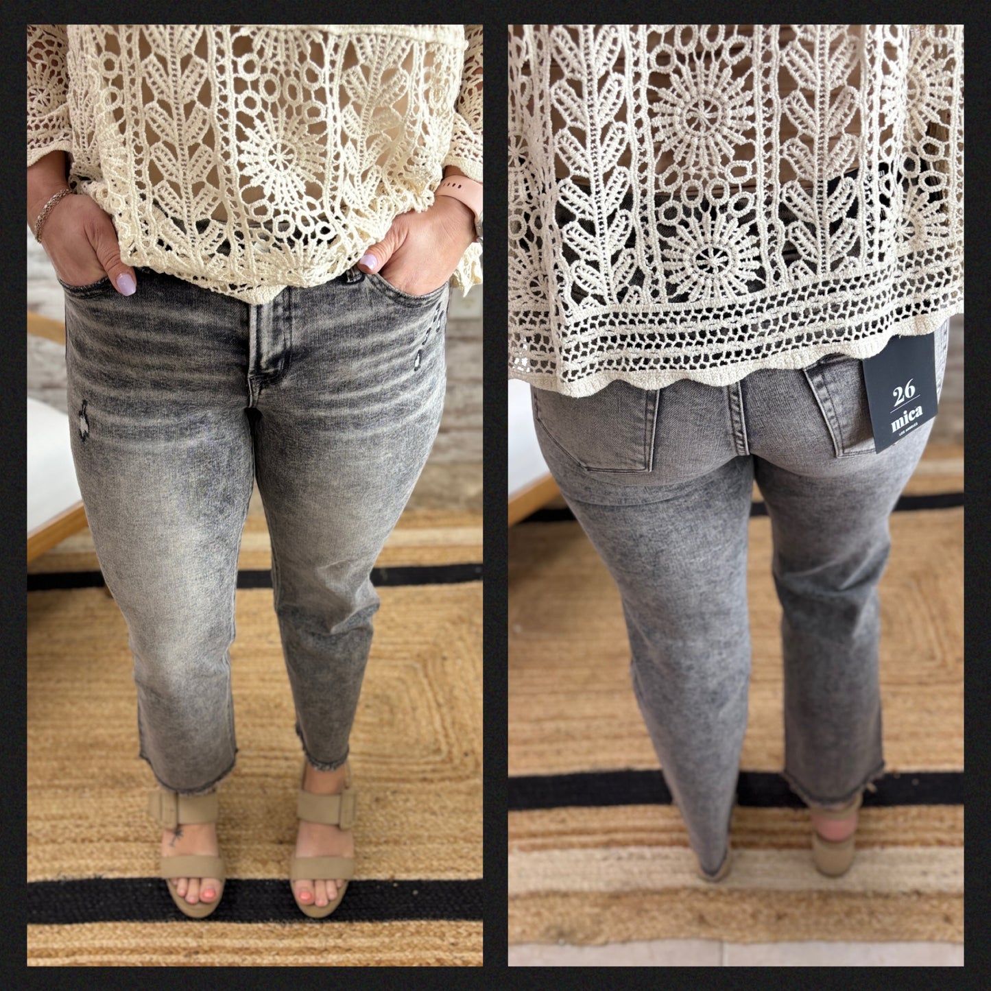 Mica Grey Mid Rise Straight Crop MDP-T650LG**Restocked**