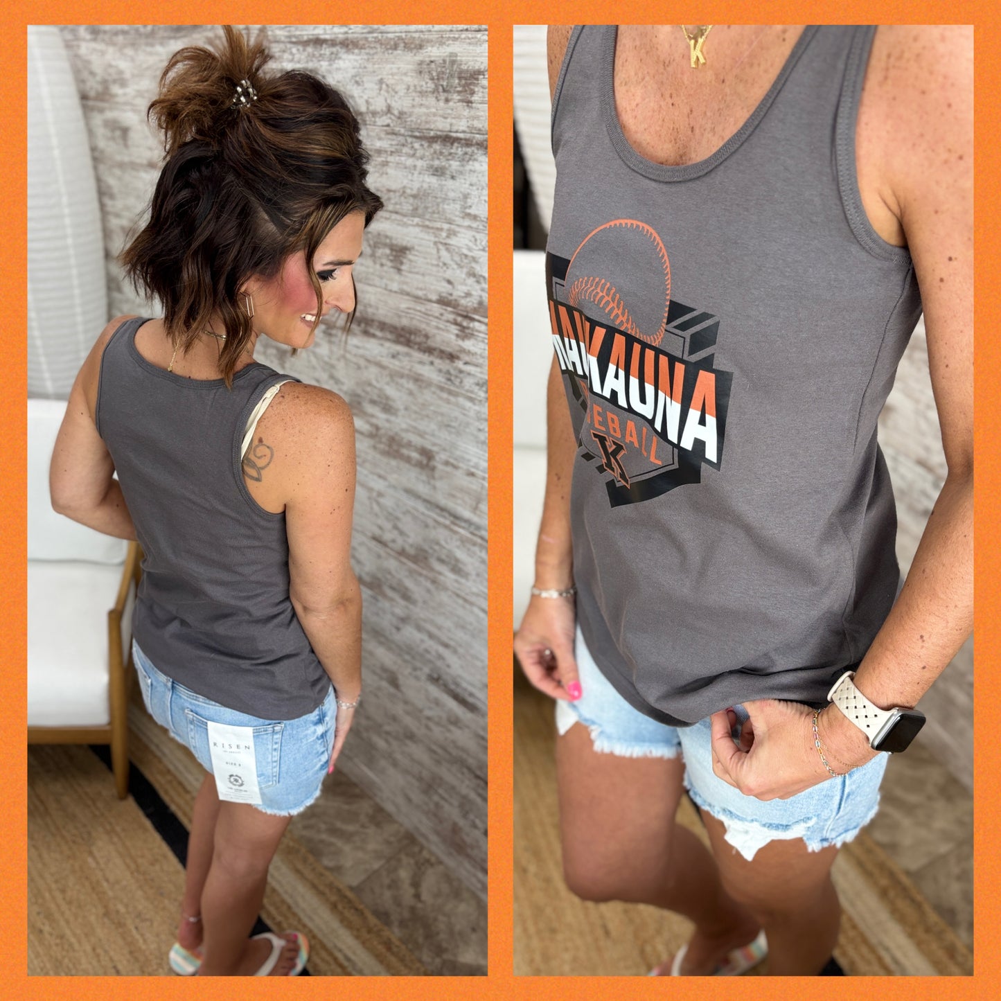 Kaukauna Baseball Port & Company Grey Ladies Tank