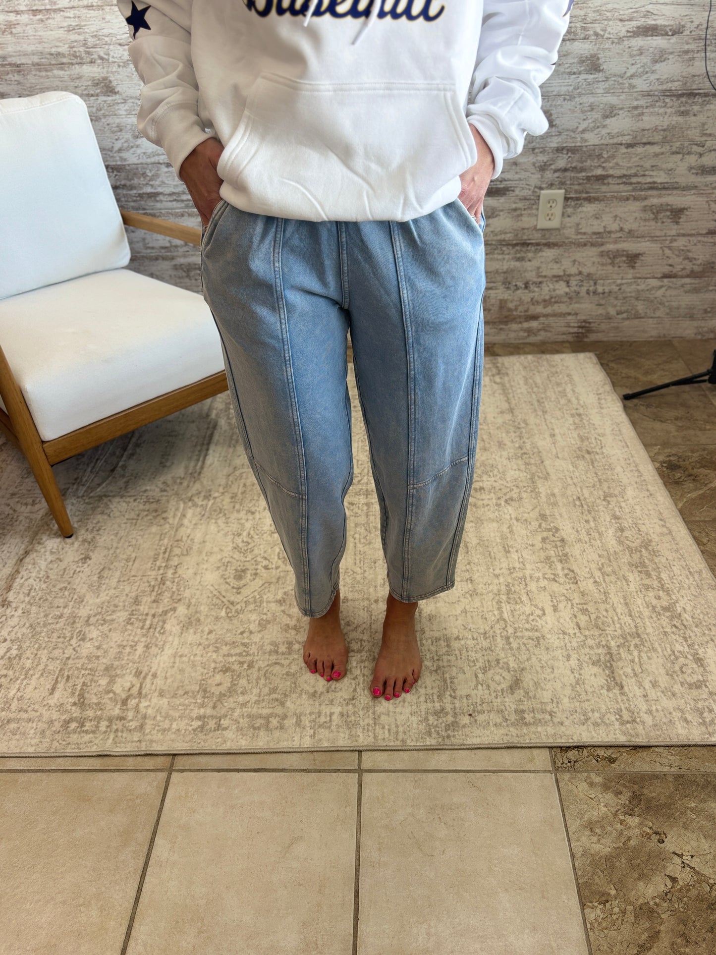 Acid Blue Knit Joggers