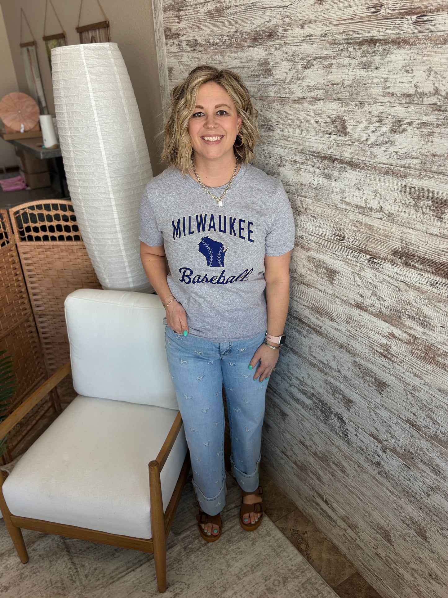 Milwaukee Baseball Bella Canvas Athletic Grey Tee