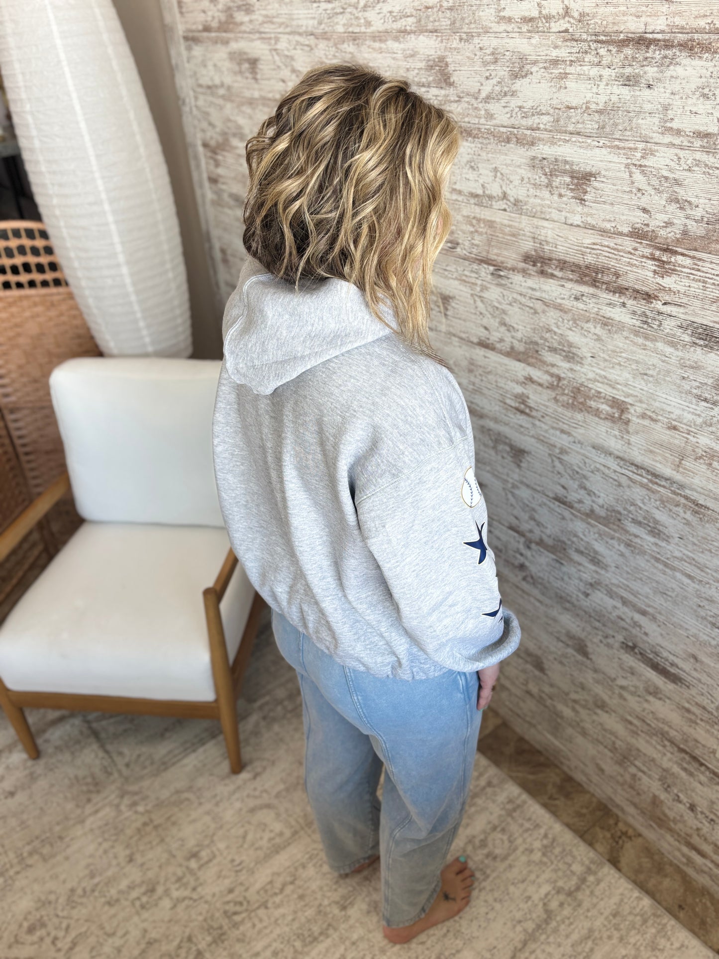 Milwaukee Baseball Pennant Grey Drawstring Hoodie