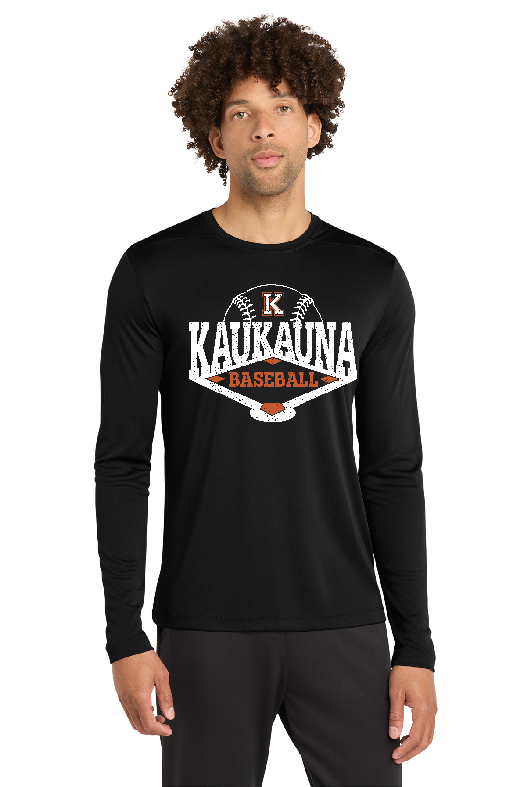 Kaukauna Baseball Men's Sport-Tek ® Posi-UV ® Pro Black Long Sleeve Tee~