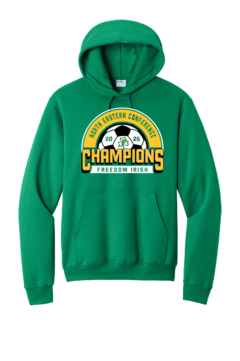 Freedom Boys Soccer Conference Champs Kelly Green Port & Company Hoodie~ Youth and Adult Sizes