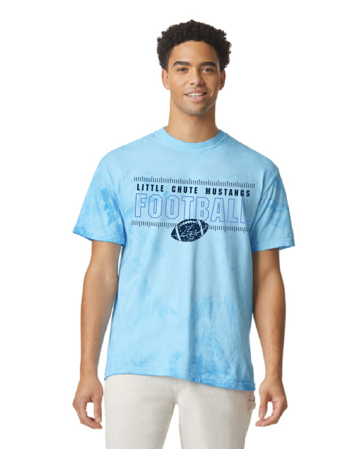 Little Chute Football Fiji Blue Colorblast Tee~ Adult and Youth