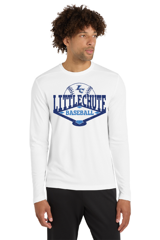 Little Chute Baseball Men's Sport-Tek ® Posi-UV ® Pro White Long Sleeve Tee~