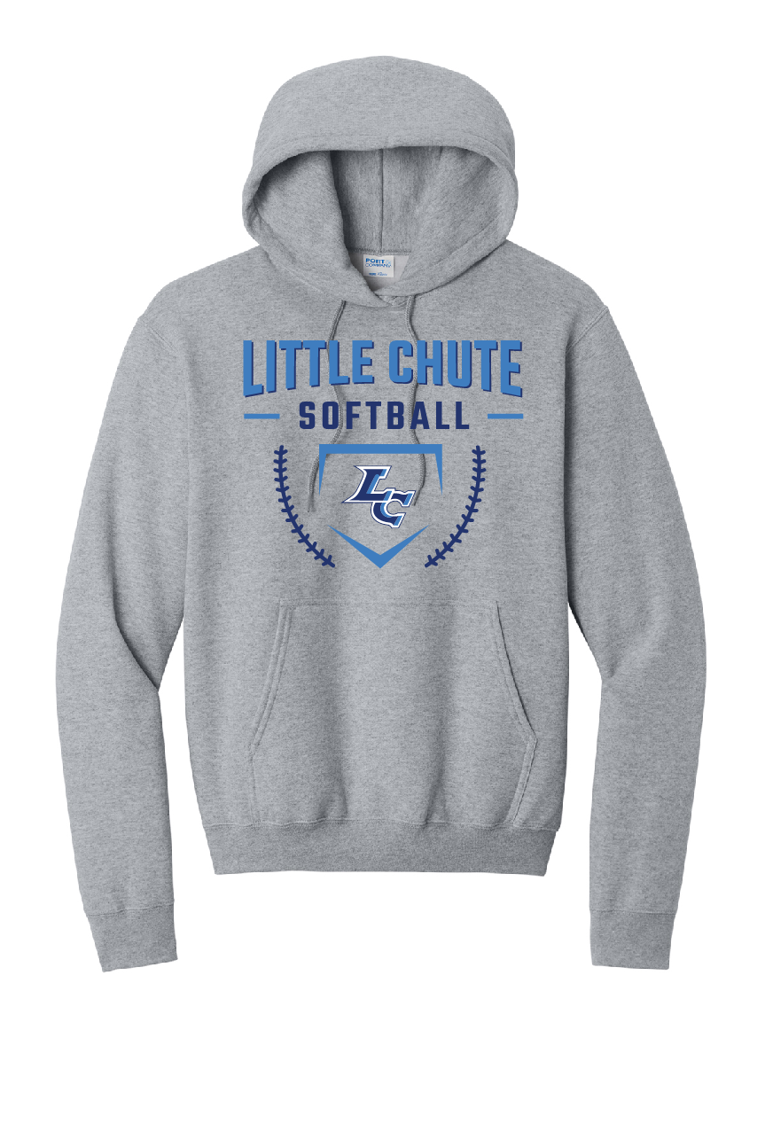 Little Chute Softball Port & Company Athletic Grey Hoodie~ Youth and Adult Sizes ~ Can be Personalized