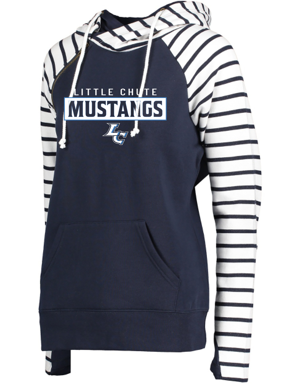Little Chute Navy Enza Double Zipper Hoodie~ Ladies