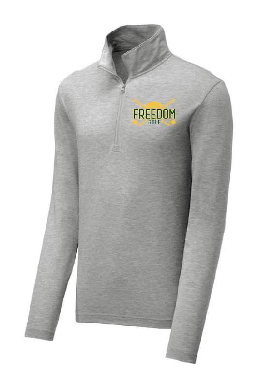 Freedom Golf Sport-Tek ® PosiCharge ® Tri-Blend Wicking Light Grey 1/4-Zip Pullover
