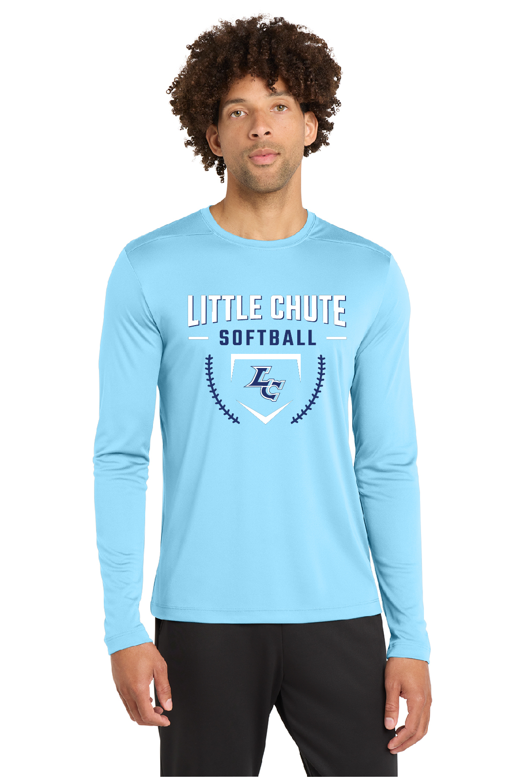Little Chute Softball Men's Sport-Tek ® Posi-UV ® Pro Light Blue Long Sleeve Tee~
