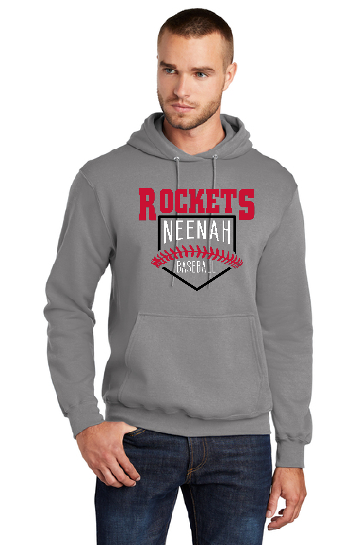 Custom School Baseball/Softball Port & Company Hoodie~ 4 Color Choices
