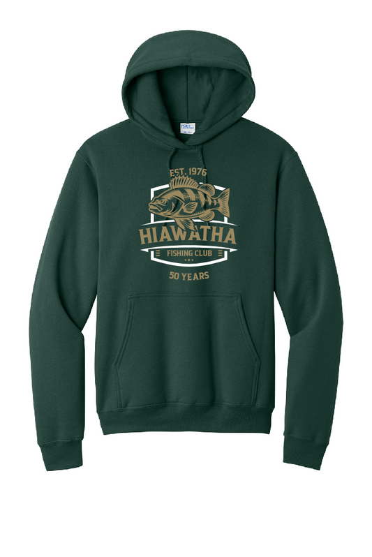 Hiawatha Gold Perch 50 Years Port & Company Hoodie~ Youth and Adult Sizes