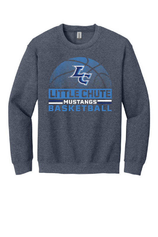 Little Chute Basketball Gildan Heather Navy Crew ~ Adult and Youth