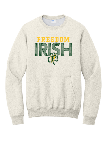 Freedom Irish Port & Company Oatmeal Kangaroo Pocket Crew~ Unisex