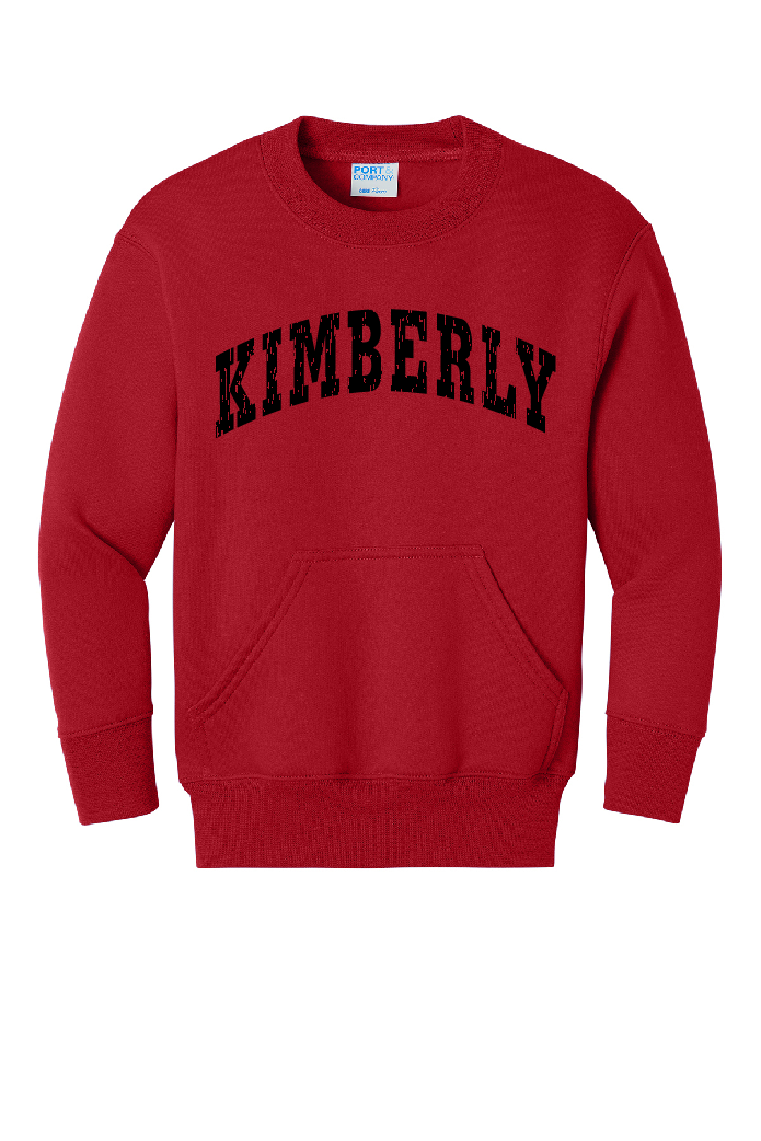 Kimberly Red Port & Company Kangaroo Pocket Crew  ~ Adult/Youth