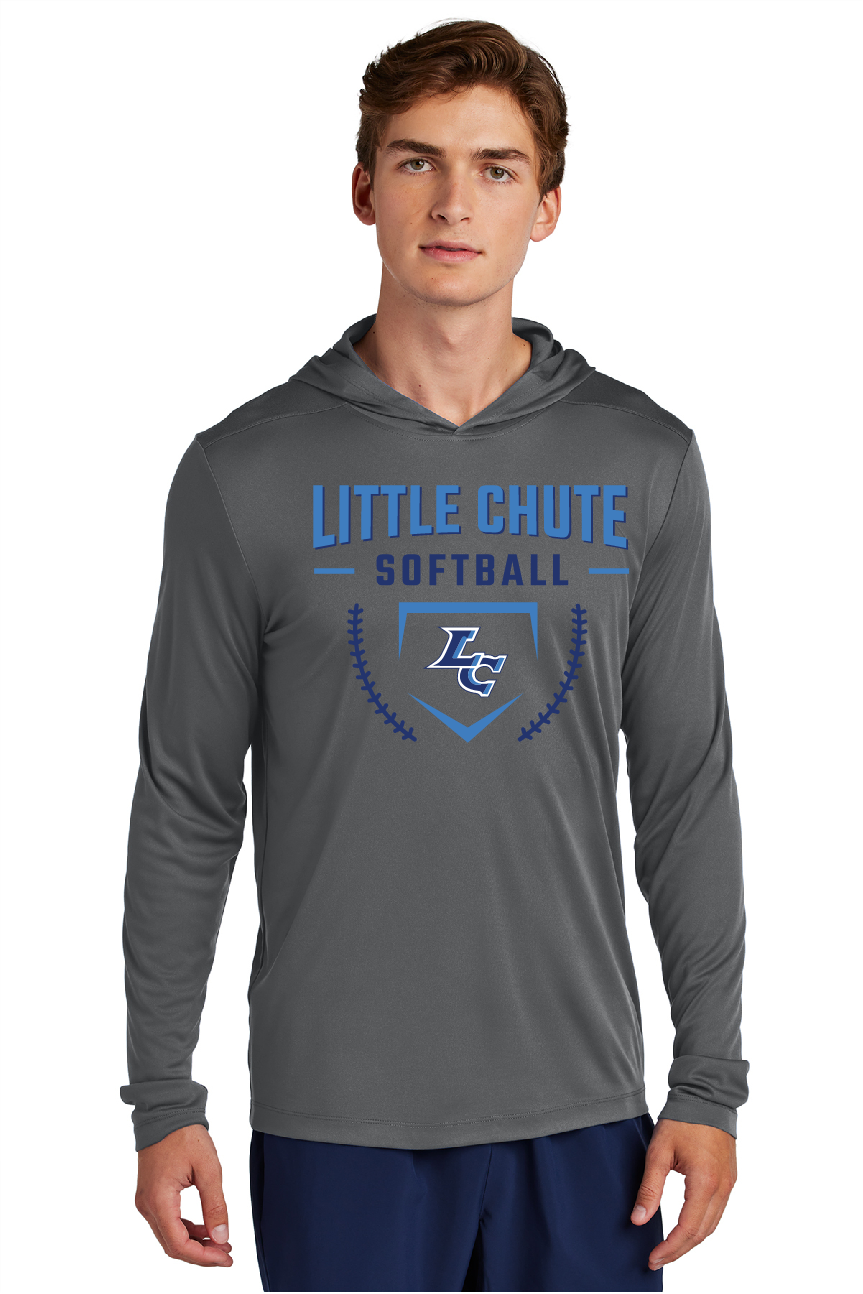 Little Chute Softball Sport-Tek® Posi-UV® Pro Long Sleeve Smoke Grey Hoodie~ Men's