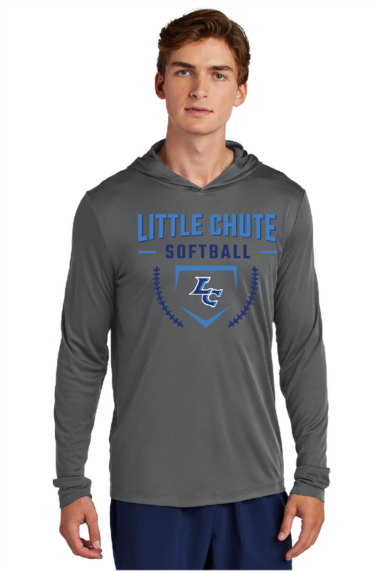 Little Chute Softball Sport-Tek® Posi-UV® Pro Long Sleeve Smoke Grey Hoodie~ Men's