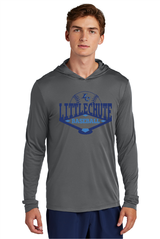 Little Chute Baseball Sport-Tek® Posi-UV® Pro Long Sleeve Smoke Grey Hoodie~ Youth/Men's