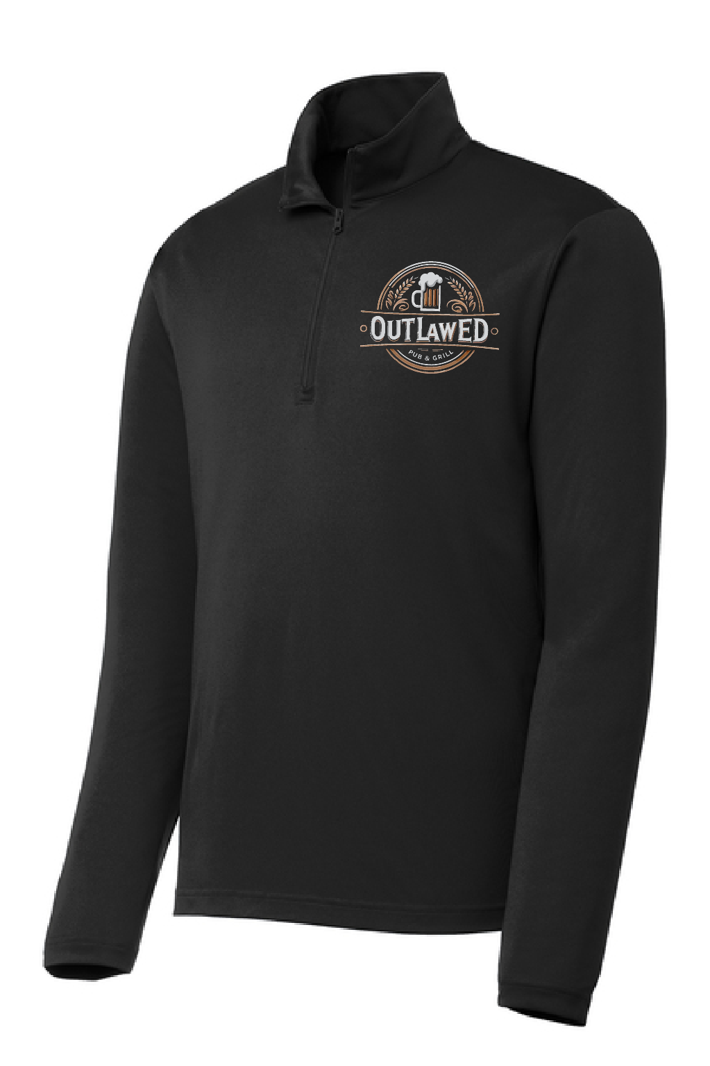 Outlawed Bar Sport-Tek French Terry 1/4-Zip Black Pullover ~ Men's