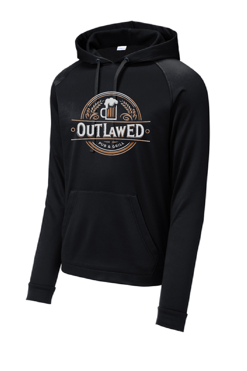 Outlawed Bar Sport Tek Re Compete Black Hoodie ~Men's