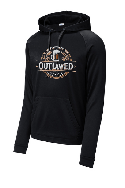 Outlawed Bar Sport Tek Re Compete Black Hoodie ~Men's