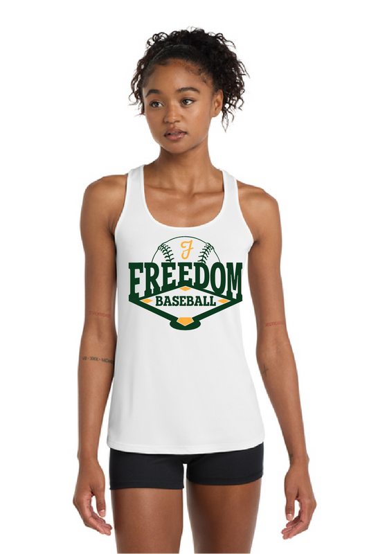 Freedom Baseball Port & Company White Ladies Performance Tank~ 2 Colors ~ NEW