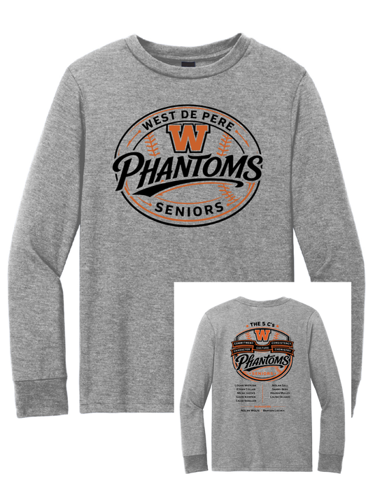 West DePere Senior Baseball Grey Frost District Long Sleeve ~ YOUTH