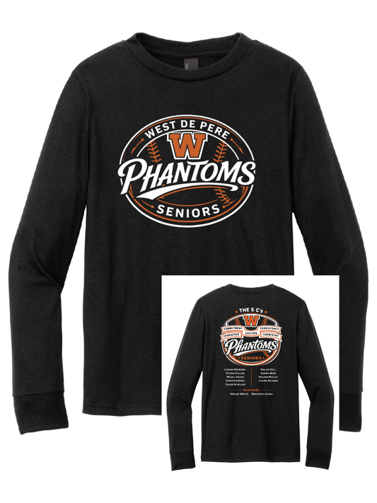 West DePere Senior Baseball Black District Long Sleeve ~ YOUTH