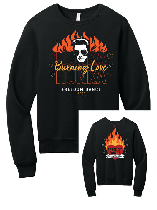 Freedom Dance Elvis Bella Canvas Black Crew Neck ~ Front and Back Design