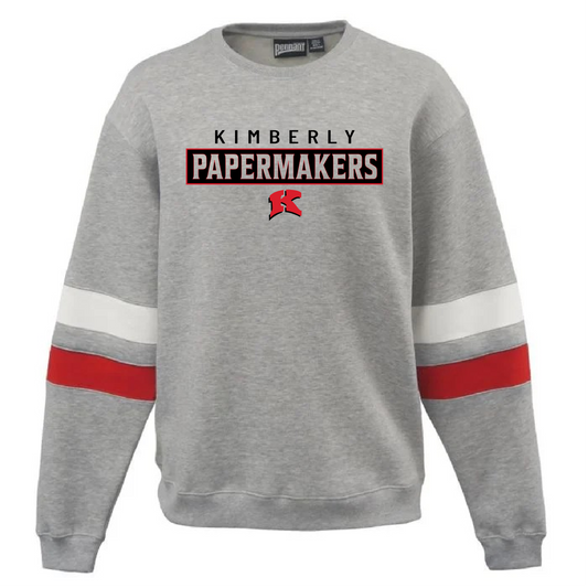 Kimberly Papermakers Varsity Red and White Stripe Pennant Crew~ Unisex