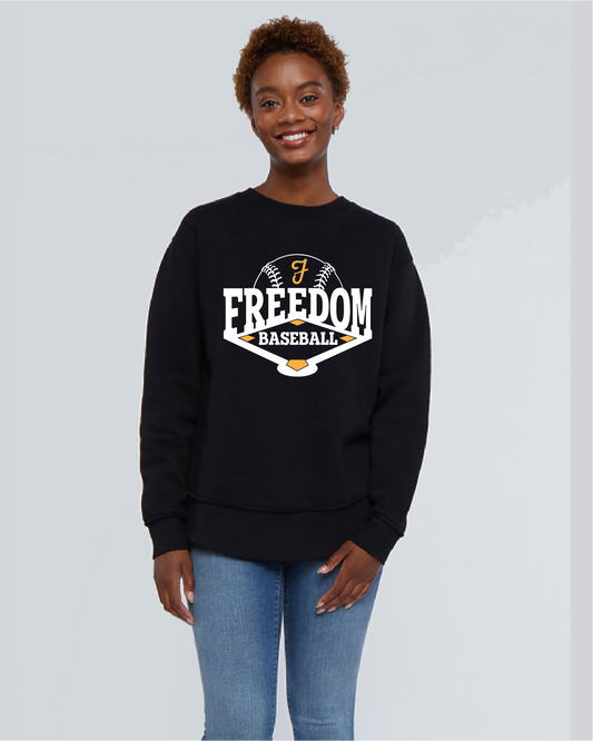 Freedom Baseball Ladies Black Weekend Grey Crew ~