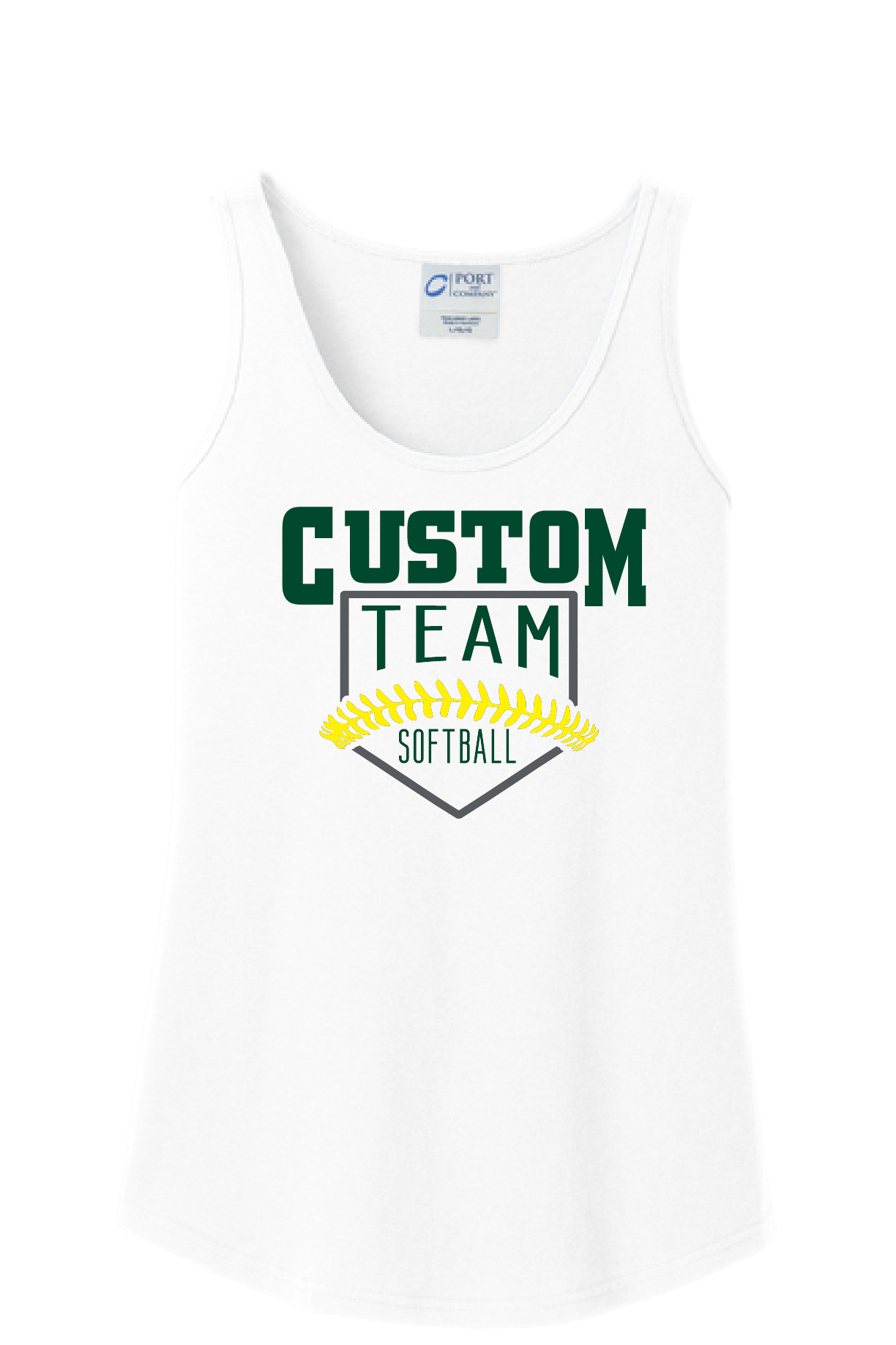 Custom School Baseball/Softball Port & Company Ladies Tank~ 4 Color Choices